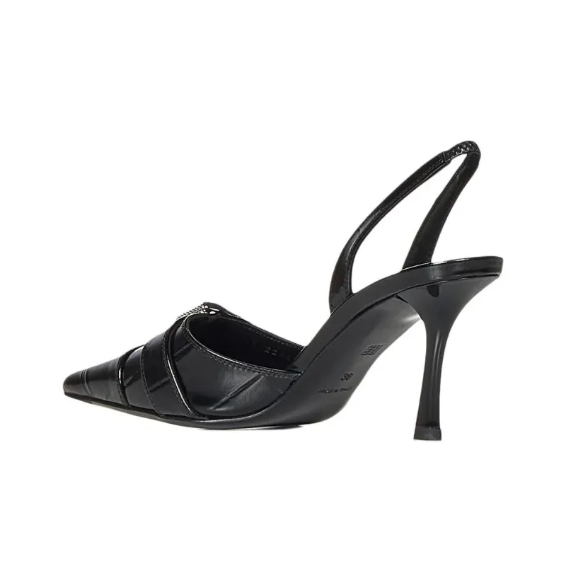 Givenchy Voyou Slim Heel High Heels 7.5cm Women's Black-2