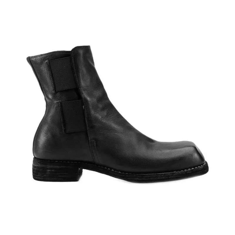 GUIDI Short Chelsea Boots Unisex Black-1