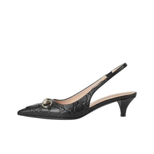 GUCCI Cone Heel High Heels 4.3cm Women's Black