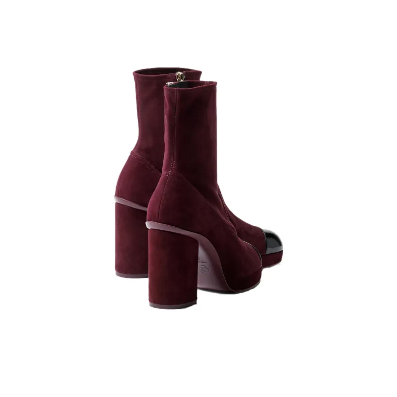 CHANEL Ankle Boots Women's Burgundy-3