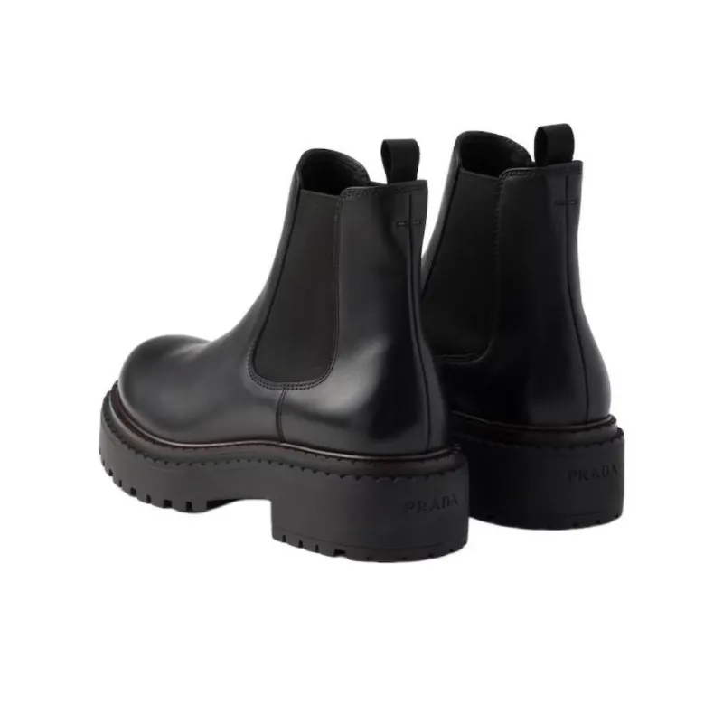 PRADA Short Chelsea Boots 6cm Men's Black-3