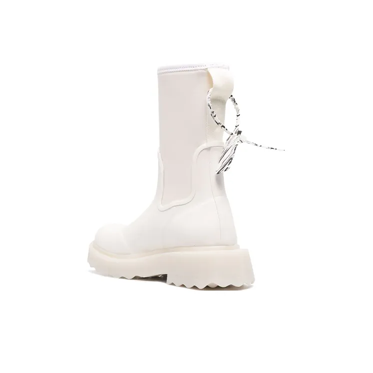 OFF WHITE 'For Rainy Days' Rain Boots White Women's-3