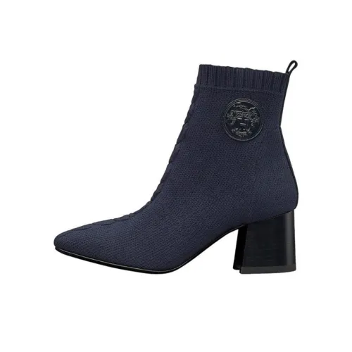 HERMES Volver Ankle Boots 6cm Women's Blue