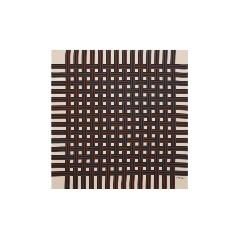 SAINT LAURENT Mulberry Silk Scarves Women's Beige-1