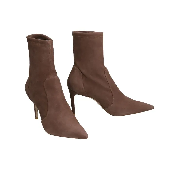 stuart weitzman Pointed 100mm Suede Boots-2