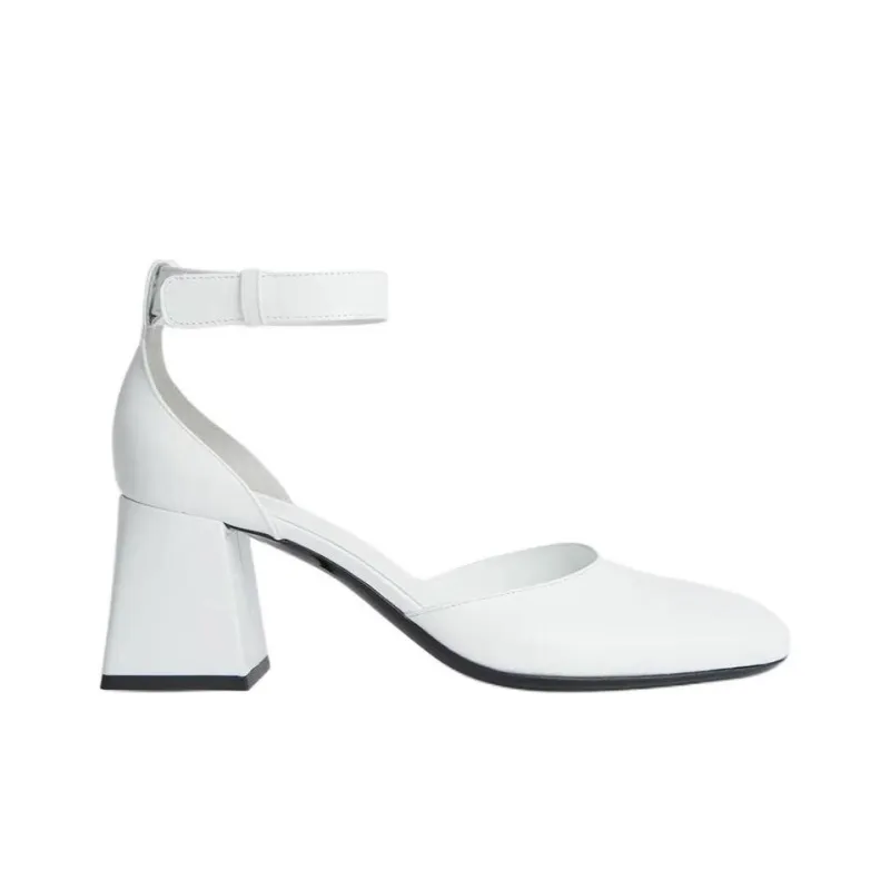 By Far Judy Chunky Heel High Heels 7cm Women's White-1