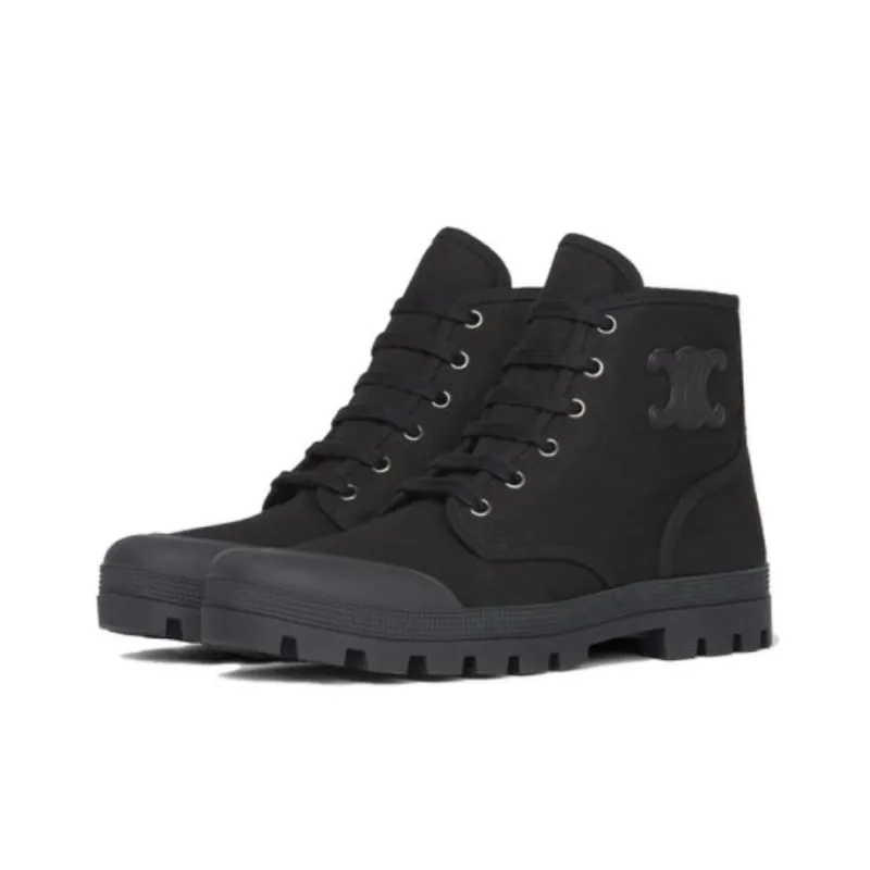 CELINE Patapans Ankle Boots Women's Black-3