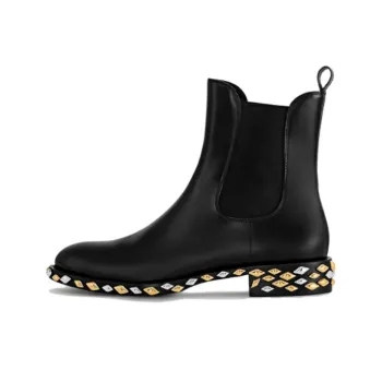 LOUIS VUITTON BROADWAY Short Chelsea Boots 2cm Women's Black