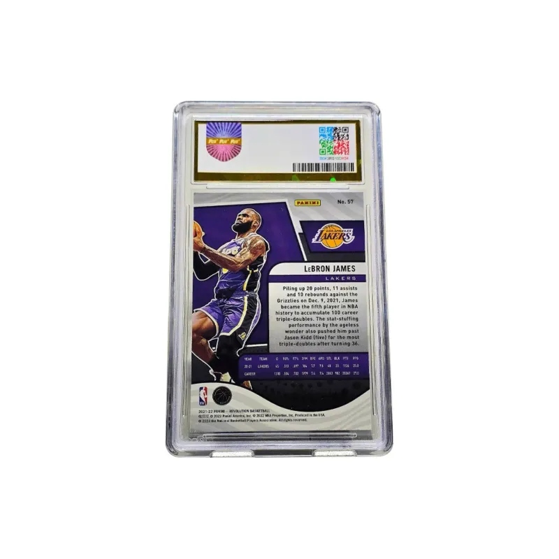 PANINI LeBron James Player Card Last Moment Layup Colorful Holographic Card Gold Logo 9/10 High Grade Graded Cards 1 Pc-1