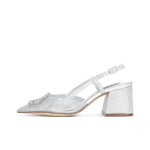 STEVE MADDEN Bergen Heel Chunky Heel High Heels 6.5cm Women's Silver