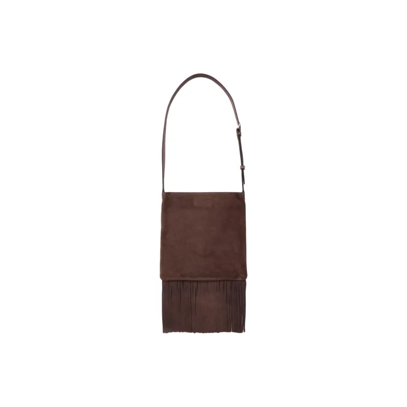 Valentino Suede Shoulder Bag Women's Dark Brown-1