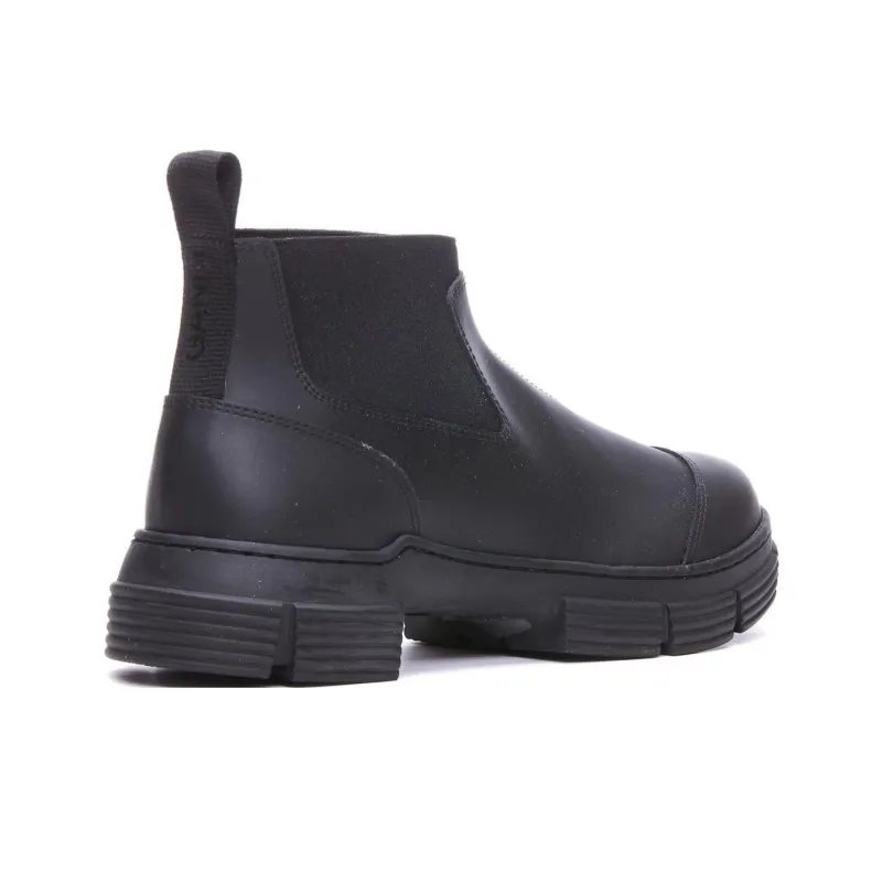 GANNI Crop City Short Chelsea Boots Women's Black-2