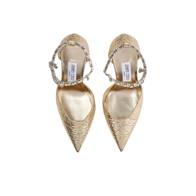 Jimmy Choo Stevie Slim Heel High Heels 10cm Women's Gold-3