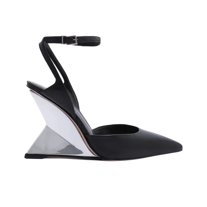 Schutz Janice Irregular Heel High Heels 10.1cm Women's Black-1