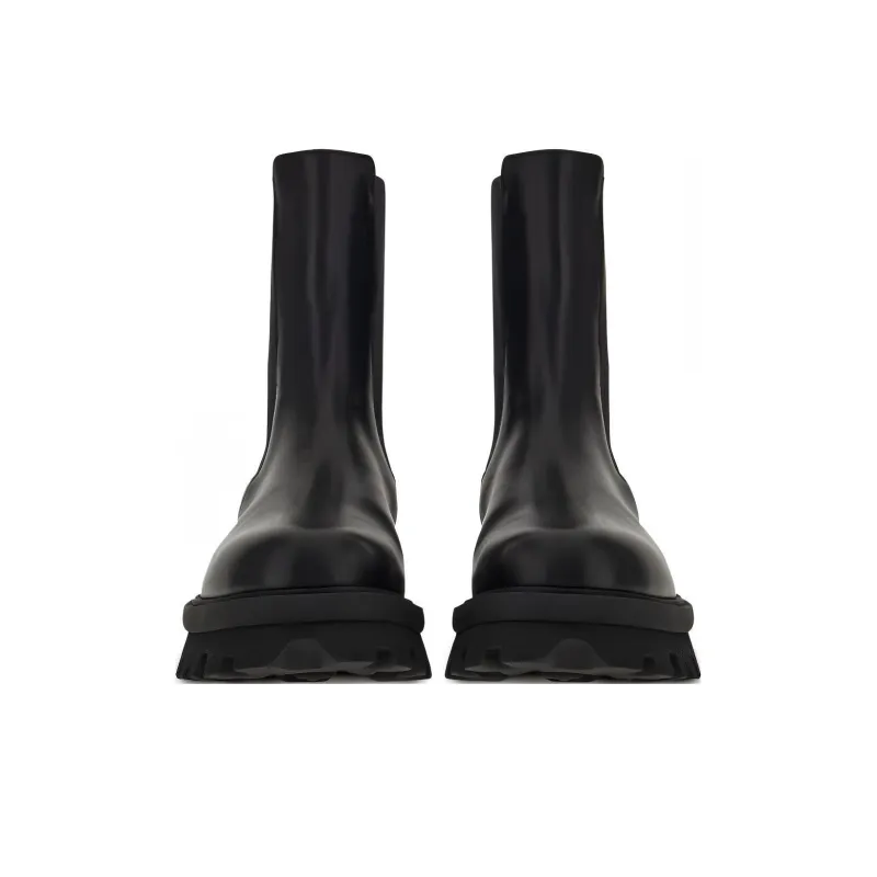 FERRAGAMO Chunky Chelsea Leather Boots-3