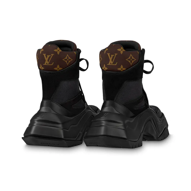 LOUIS VUITTON Archlight 2.0 Platform Ankle Sneakers 'Black With Brown Monogram' Women's-3