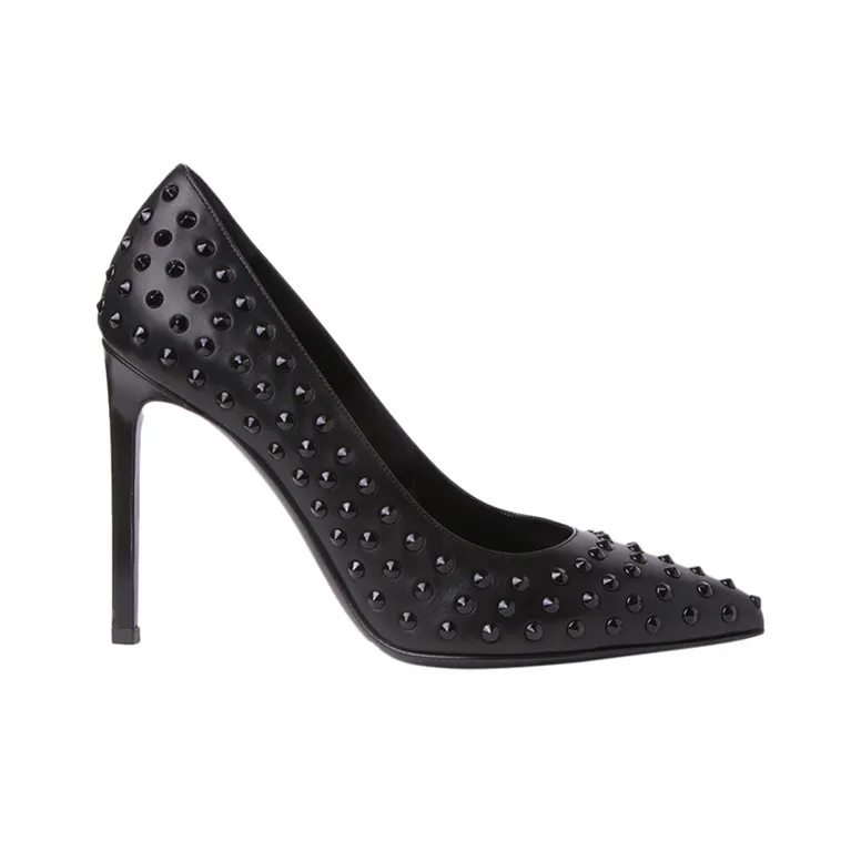 SAINT LAURENT Slim Heel High Heels 10cm Women's Black-1