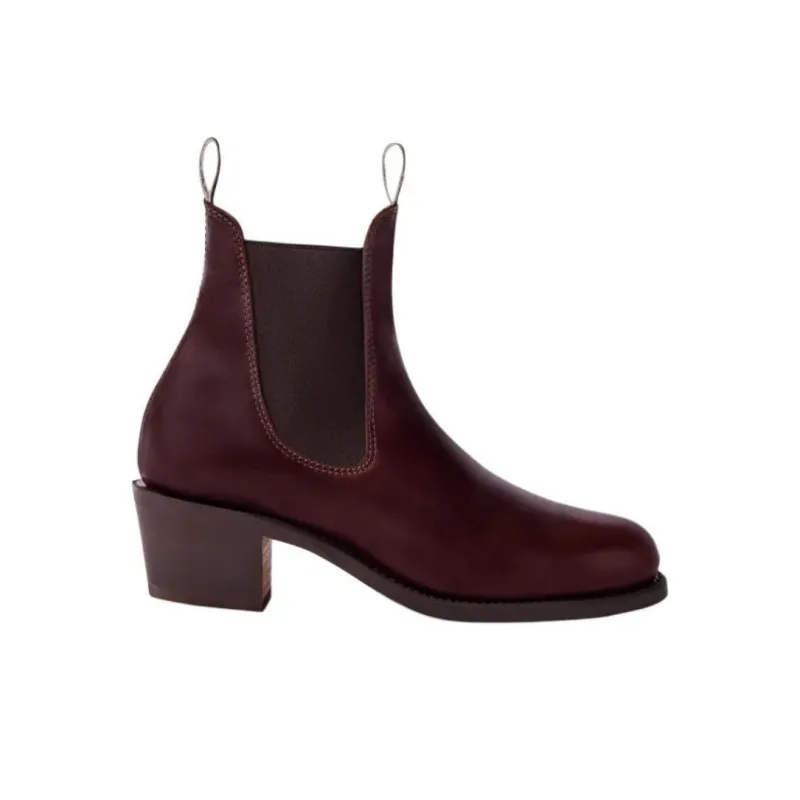 R.M.WILLIAMS Rosebery Short Chelsea Boots Women's Red Brown-1
