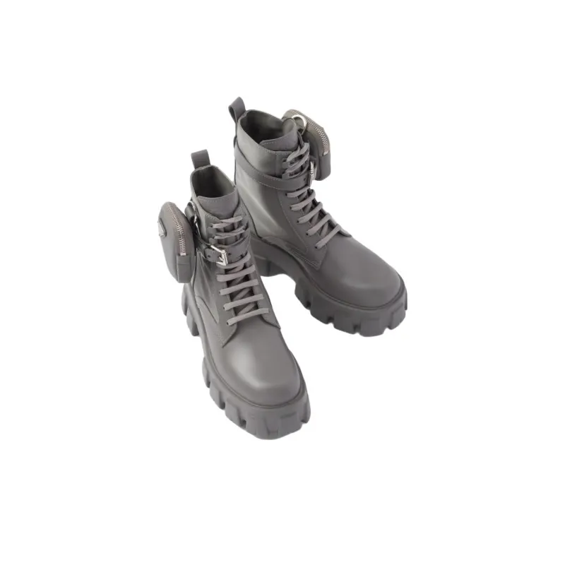 PRADA Monolith Pouch-detail Leather Boots-4