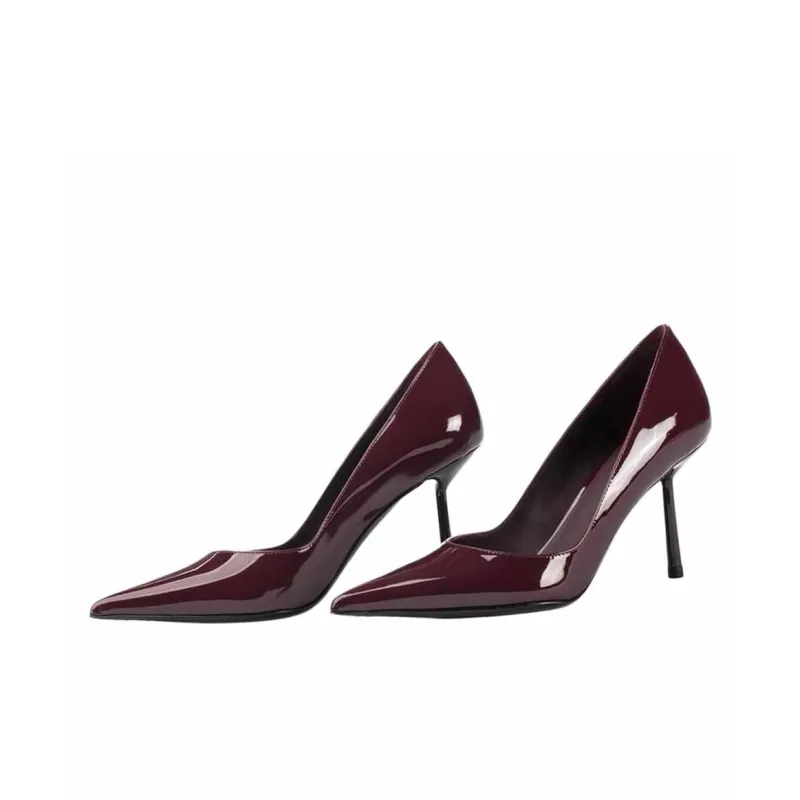 Le Silla Bella Slim Heel High Heels 8cm Women's Red-4
