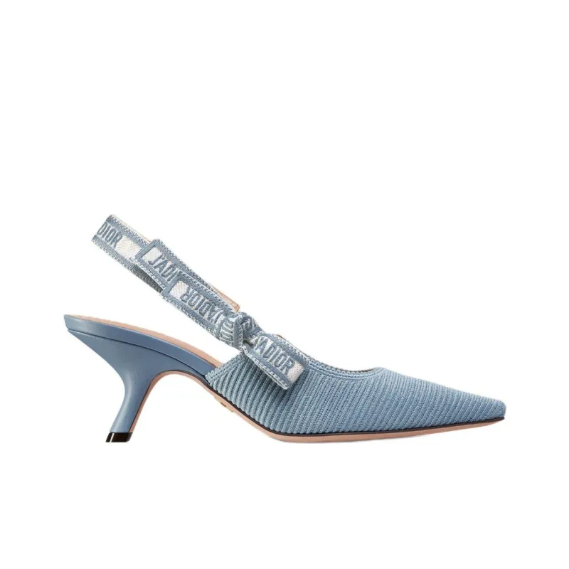 DIOR J'Adior Chunky Heel High Heels 6.5cm Women's Blue-1