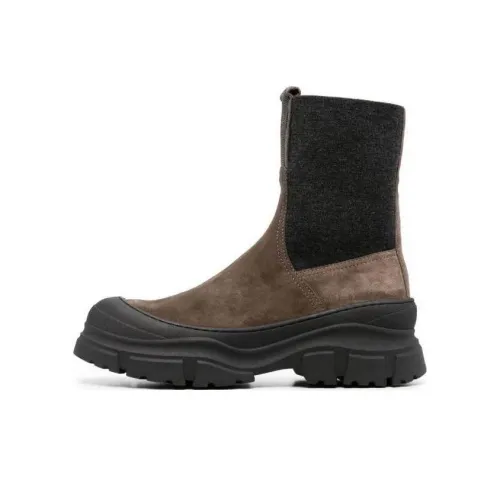 Brunello Cucinelli Monili Embellished Slip On Ankle Boots Women's