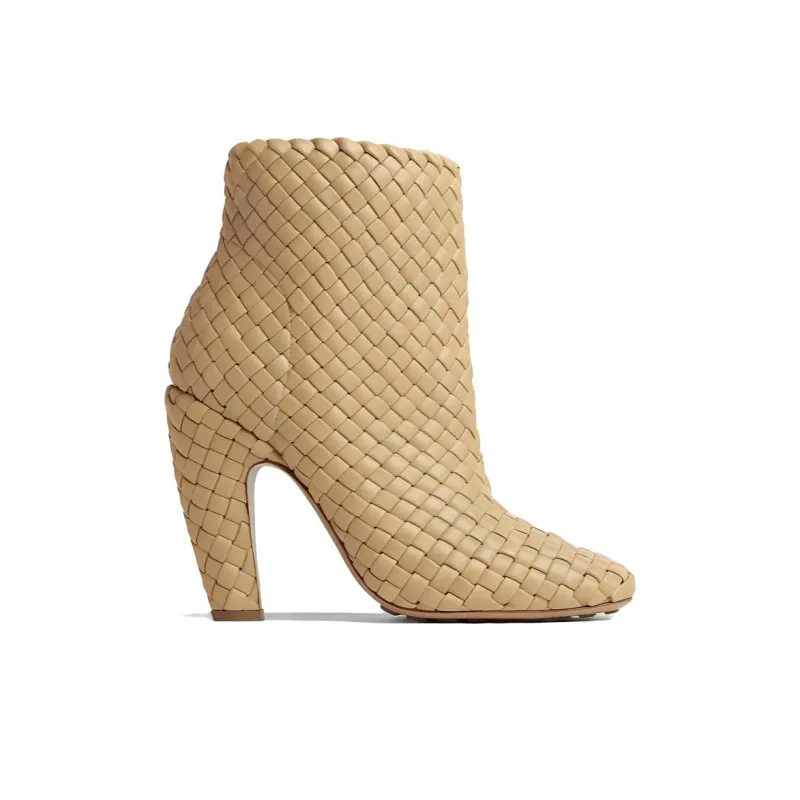 Bottega Veneta Canalazzo Ankle Boots Women's Beige-1