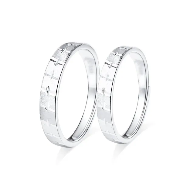GLOIRE S999 Fine Silver Rings Unisex Exquisite Luxe Niche Design Advanced Touch Romantic Date Versatile Commute-0