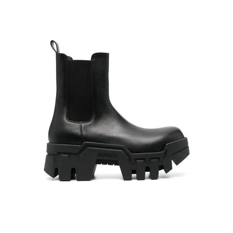 Balenciaga Chelsea Bulldozer 80mm Boots Black Matte Calkskin Men's-1