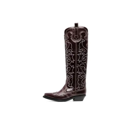 GANNI 40mm Knee-high Western Boots