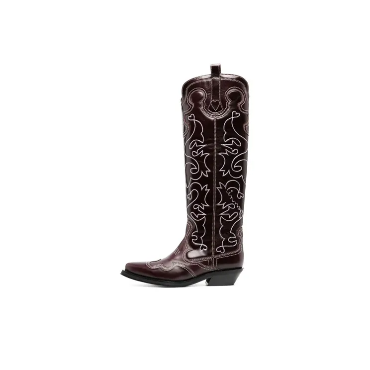 GANNI 40mm Knee-high Western Boots-0