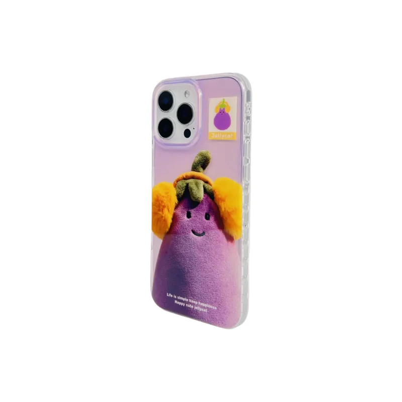 Wei Xin Acrylic Material Headphone Eggplant Phone Cases Compatible With IPhone 16/15 Pro Max/Apple 13/14 Pro/Max-2