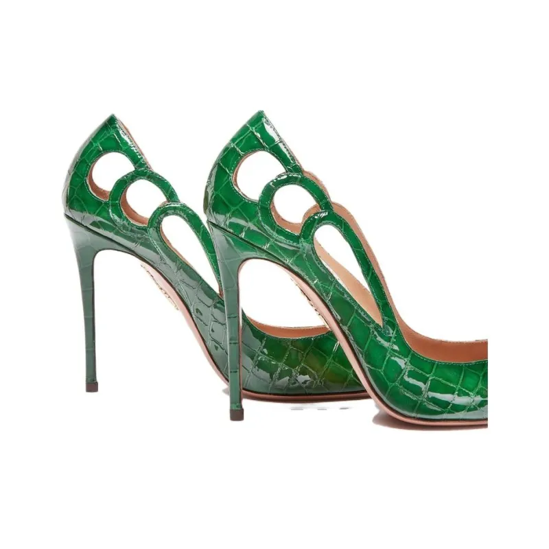 AQUAZZURA Slim Heel High Heels 10.5cm Women's Green-4