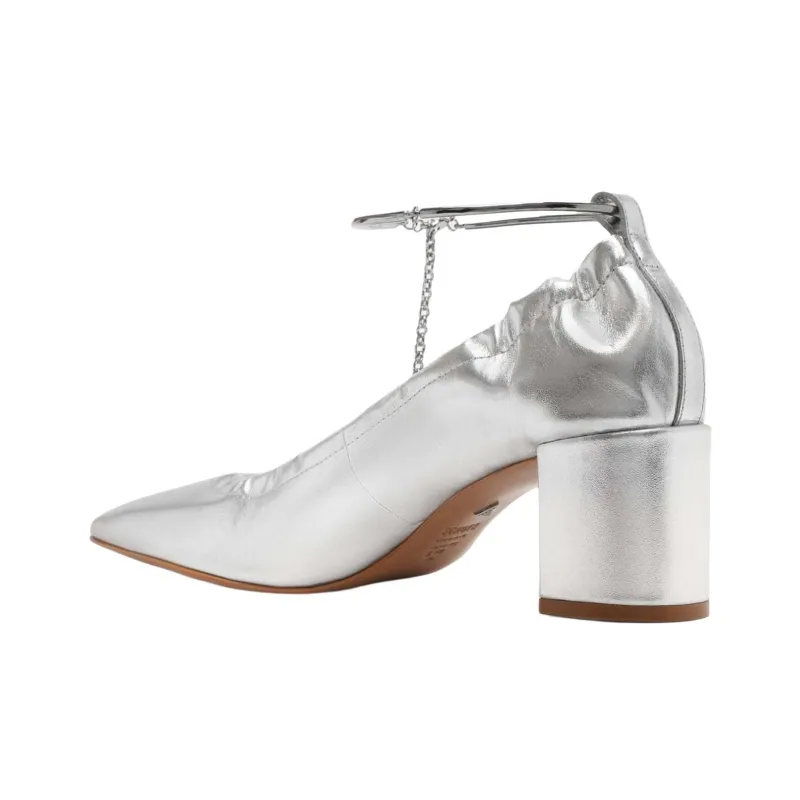 Schutz Bethany Chunky Heel High Heels 6.5cm Women's Silver-3