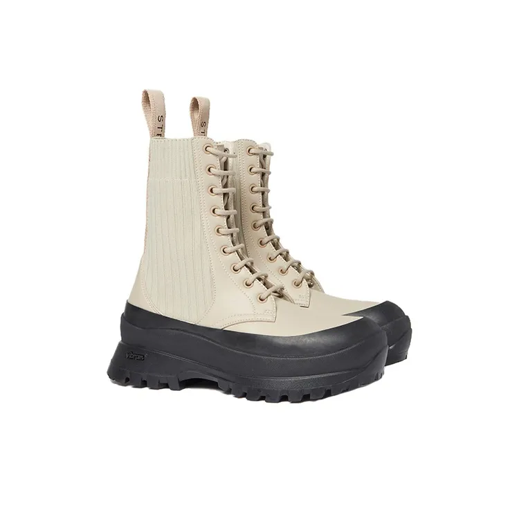 Stella McCartney Chelsea Knit Lace Up Trace Boots Women's-2