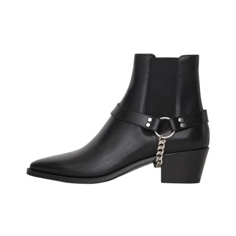 CELINE Camargue Chelsea Boots 6cm Men's Black-0