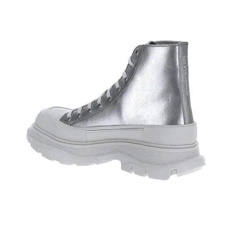 Alexander McQueen Tread Slick Platform Shoes Men's Silver-3