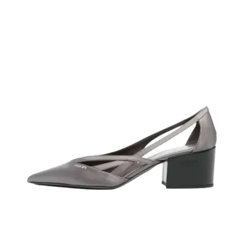 PRADA Chunky Heel High Heels 5.5cm Women's Gray