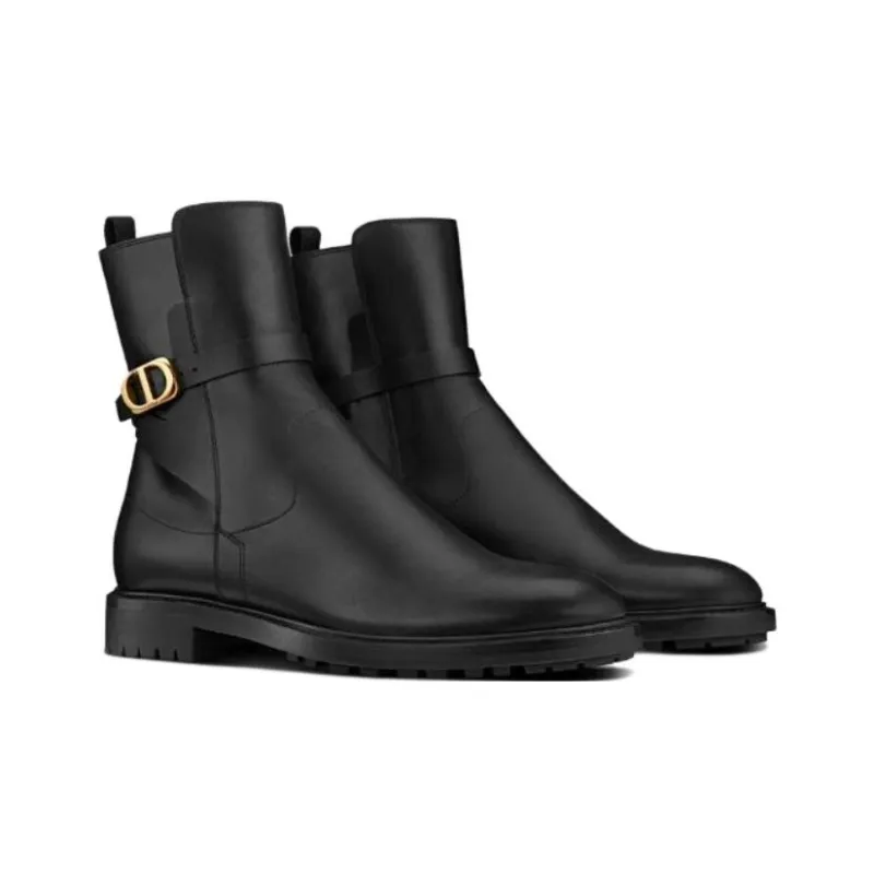 DIOR Empreinte Ankle Boots Women's Black-3