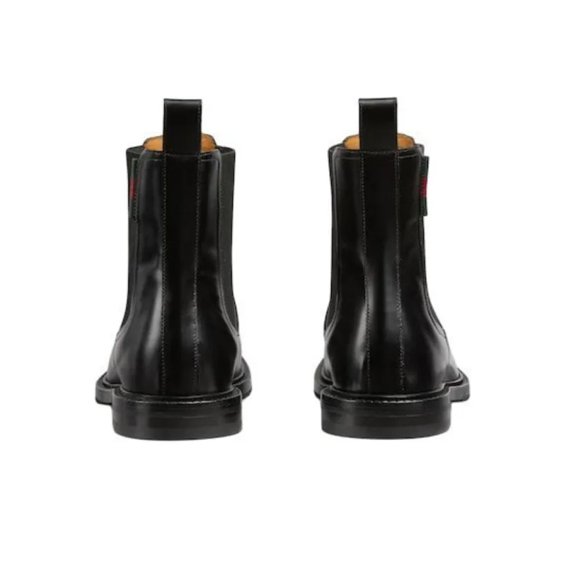 GUCCI Short Chelsea Boots Men's Black-5