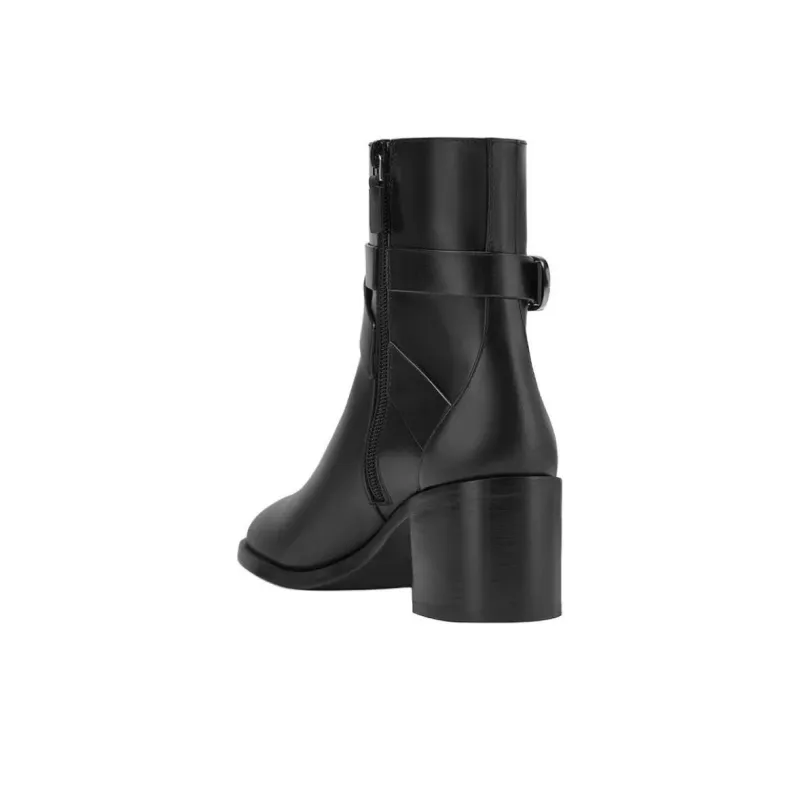 Stuart Weitzman/SW Esme Belted Zip Ankle Boots 6cm Women's Black-4
