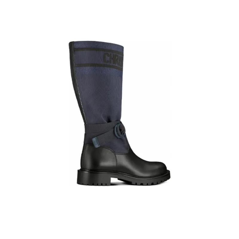 DIOR D Major Knee high Boots Women's Blue-4
