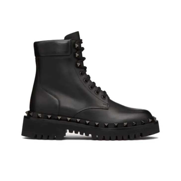 Valentino Garavani Ruckstud Lace Up Ankle Boots Women's-1