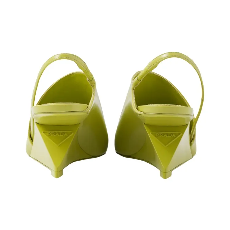 PRADA Irregular Heel High Heels Women's Lime Green-4