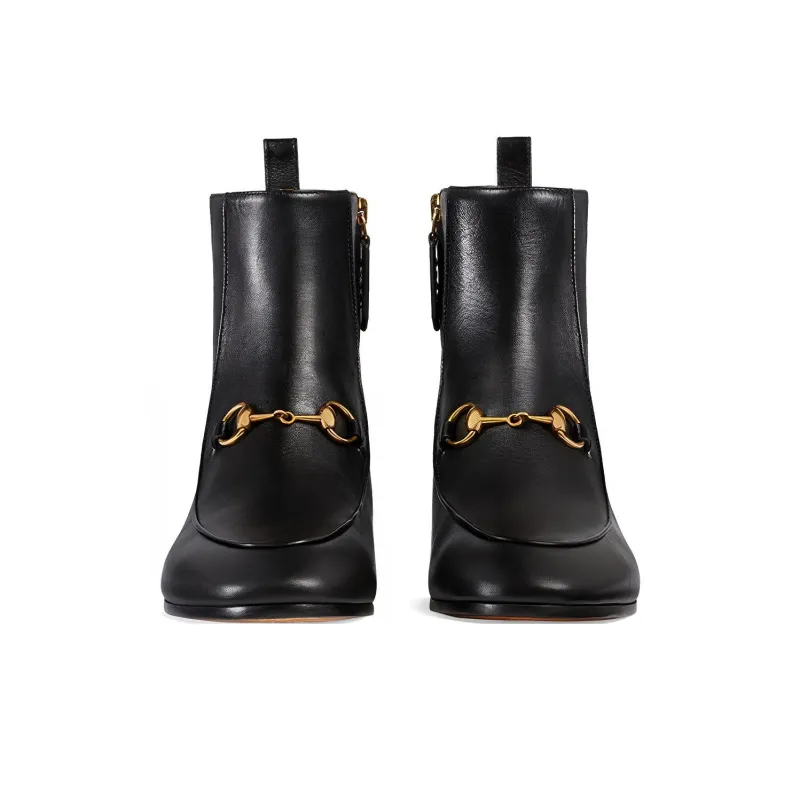 GUCCI Jordaan Leather Ankle Boot-4