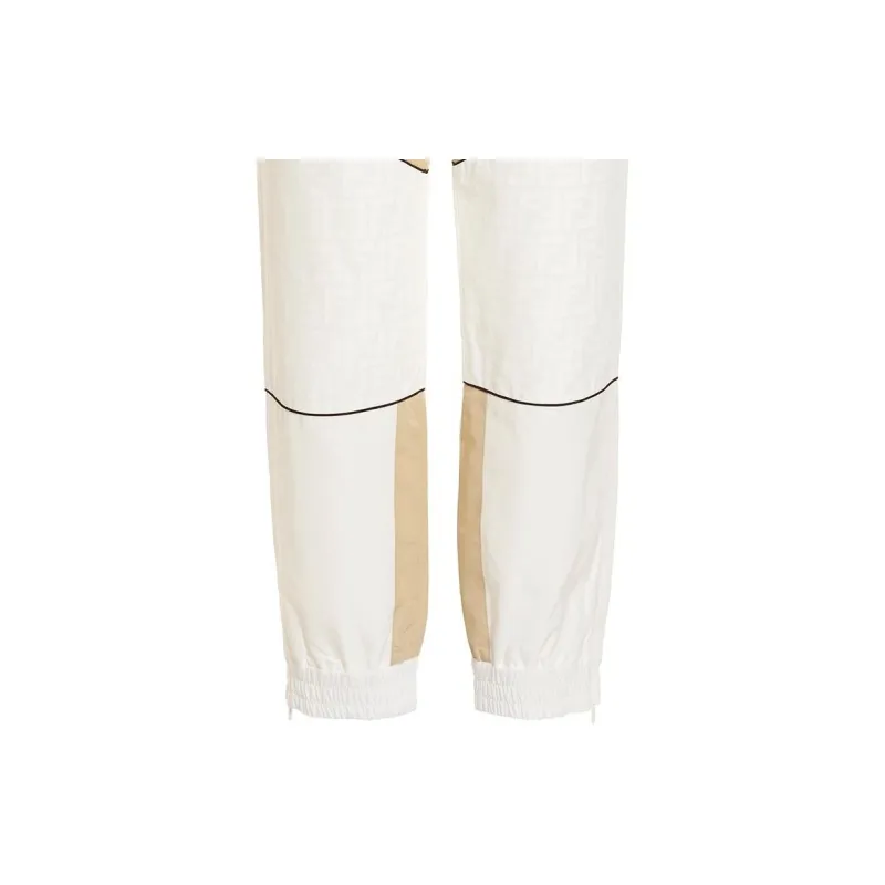 FENDI Logo Patch High Waist Pants-4