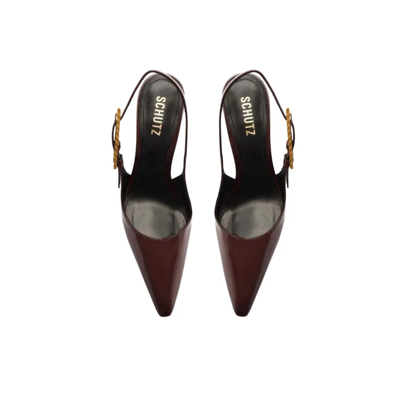 Schutz Ciara Slim Heel High Heels 10.5cm Women's Dark Brown-4