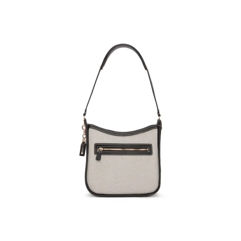 GUESS Artificial Leather Shoulder Bag Women's Black White-2