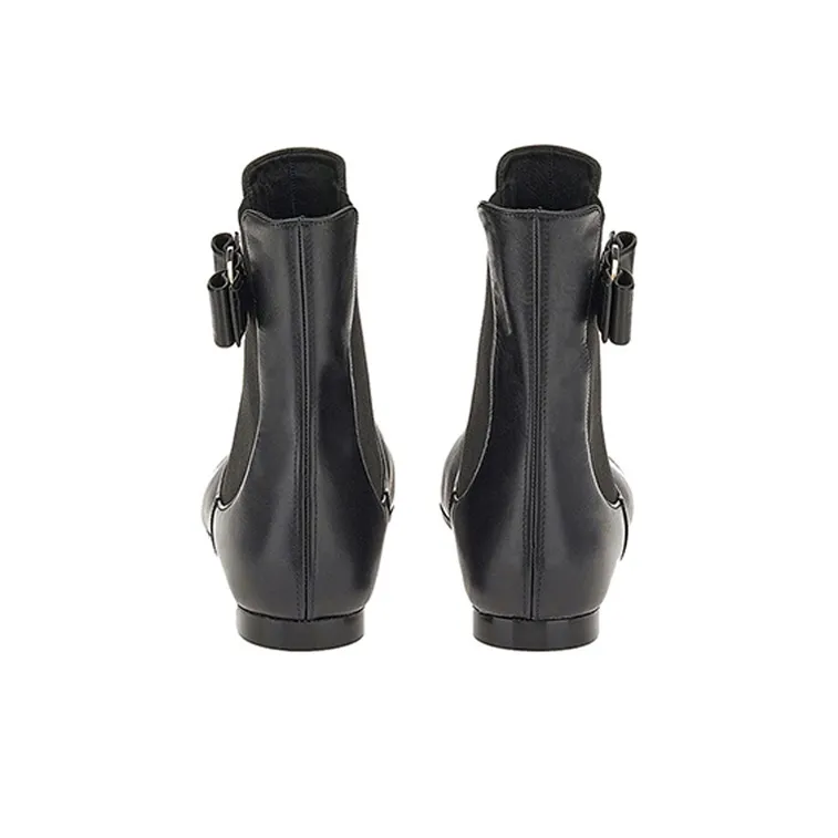 FERRAGAMO Vara Short Chelsea Boots Women's Black-3