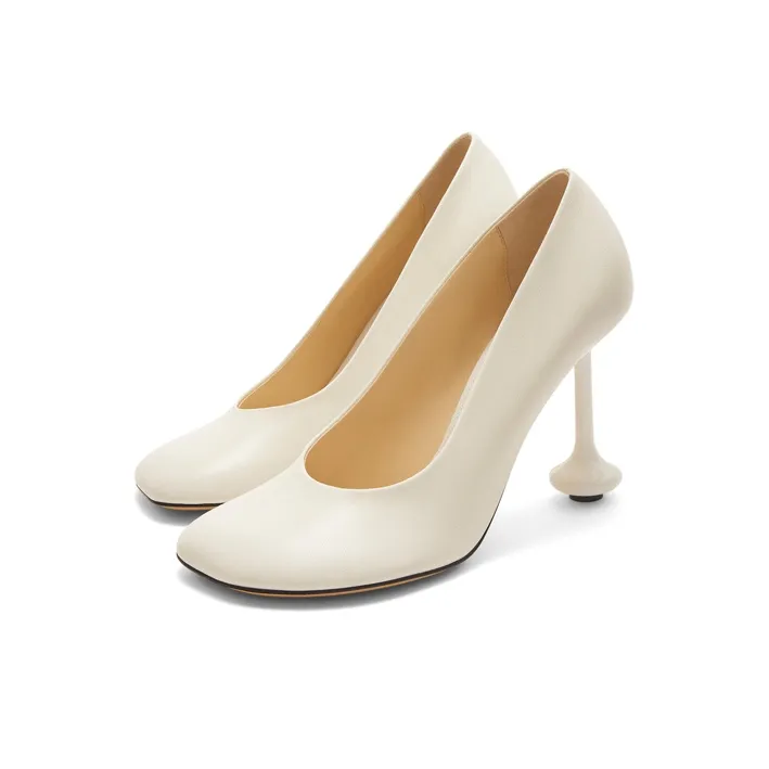 LOEWE Toy Slim Heel High Heels 9cm Women's White-1